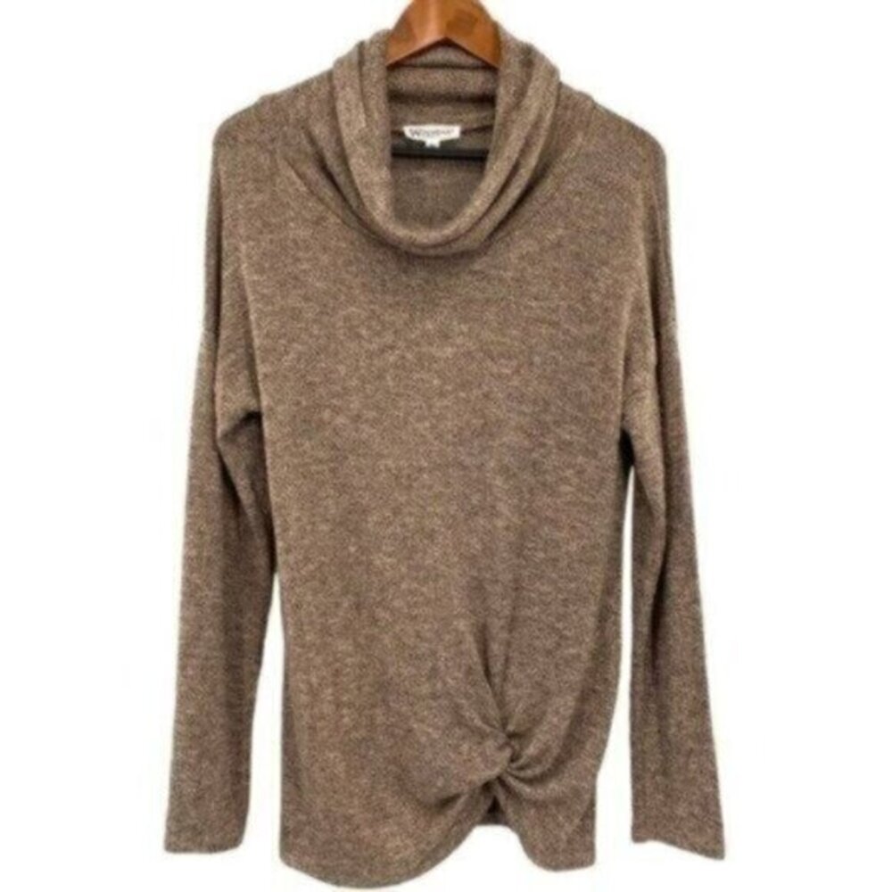 Wonderland By Orange Women’s Oatmeal Cowl Neck Sweater